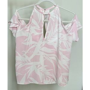 Pink Open Shoulder Top